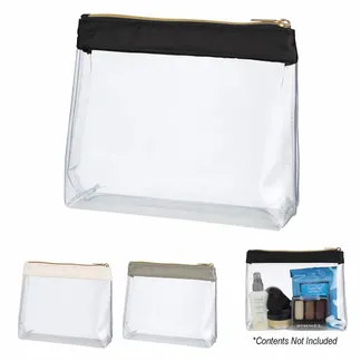 Advertising Sadie Satin Clear Cosmetic Bags - Custom Flags Now