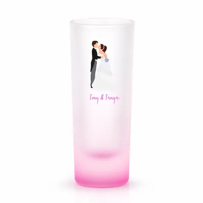 Radiant Base Frosted Tall Shot Glass - Custom Flags Now