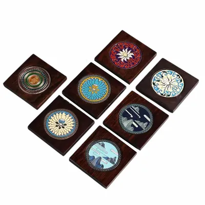 Customized Ebony Alloy Coaster - Custom Flags Now